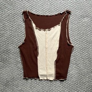 Shein Color Block Tank Top — Brown